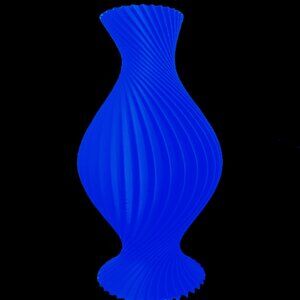 Elegant Blue Spiral Vase0003 - Home Accent